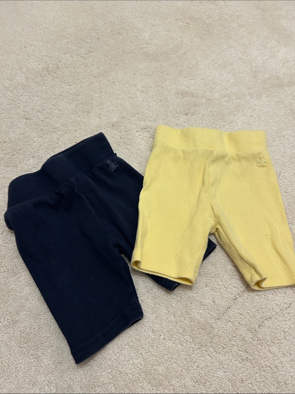GAP Ribbed Bike Shorts Set - Yellow & Navy